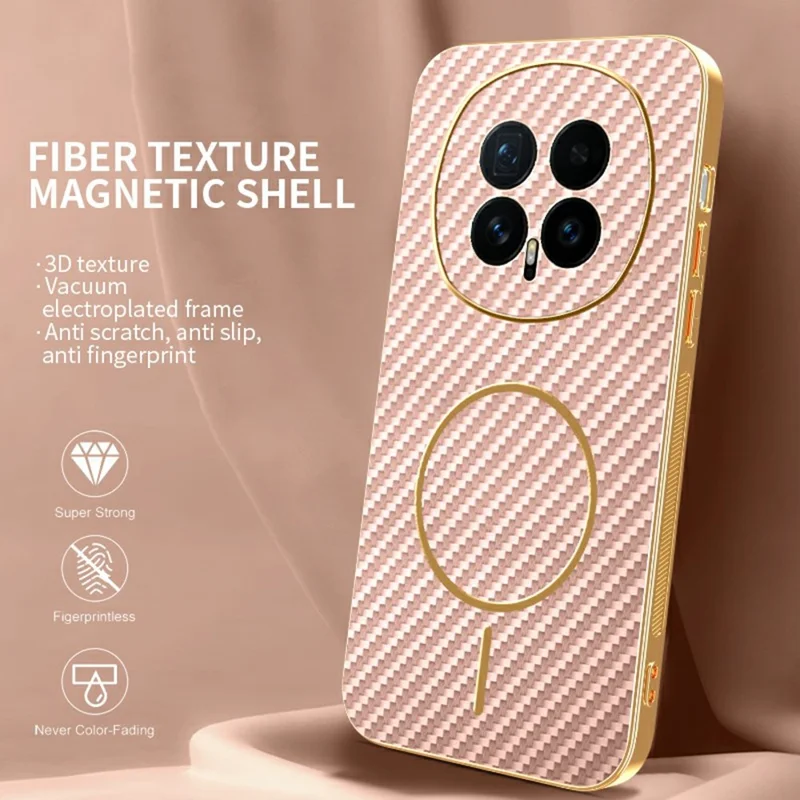 جراب لهونر ماجيك 8 5G جراب خلفي من مادة TPU مطلي بالكربون المقاوم للبصمات - وردي