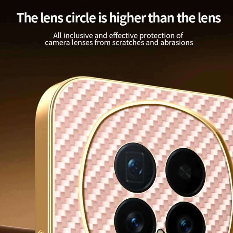 جراب لهونر ماجيك 8 5G جراب خلفي من مادة TPU مطلي بالكربون المقاوم للبصمات - وردي