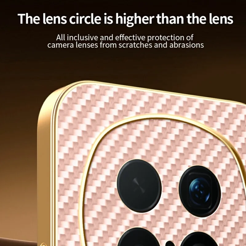 Чехол для Honor Magic8 Pro 5G с текстурой углеродного волокна, электролитический TPU задняя крышка - Розовый