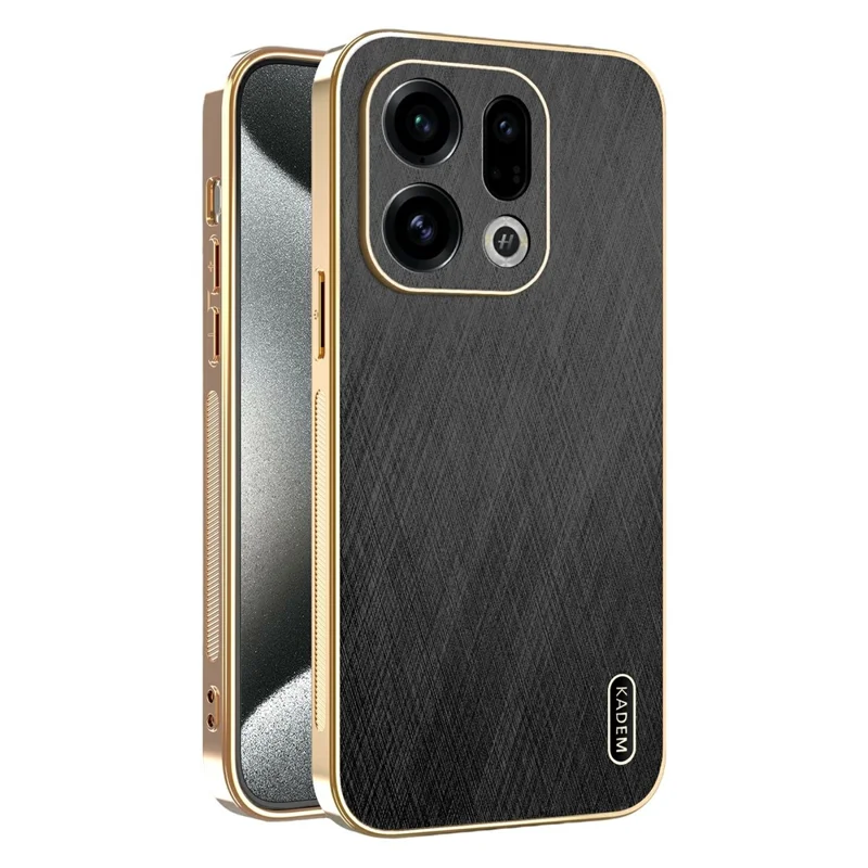 KADEM Per Oppo Find X9 5G Custodia Elettroplaccatura Texture Seta PU + TPU Custodia Posteriore per Telefono - Nero