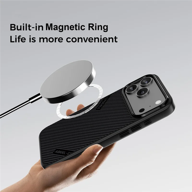 ABEEL CF-Lyocell Series For iPhone 17 Pro Case Compatible with MagSafe Microfiber + PC + E-TPU Phone Cover - No.1