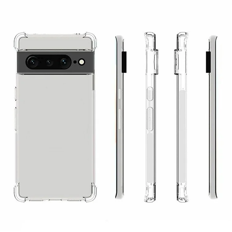 For Google Pixel 7 Pro 5G Non-slip Phone Case Anti-scratch Thickened Four Corner Transparent TPU Cover