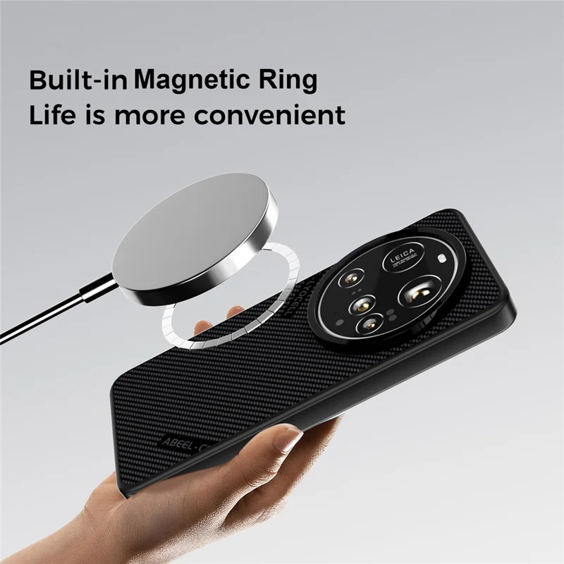 ABEEL CF-Lyocell Series For Xiaomi 15 Ultra Magnetic Case Microfiber + PC + E-TPU Phone Cover - No.1