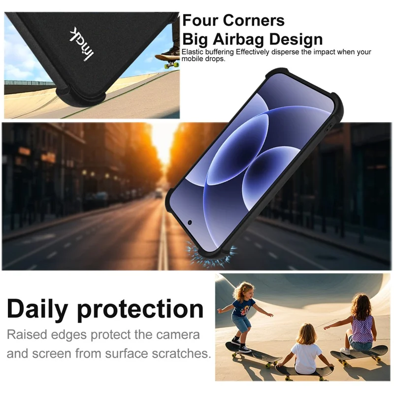 Custodia IMAK per Xiaomi 17 Cover Telefono TPU Protezione Antiurto Airbag - Nero Opaco