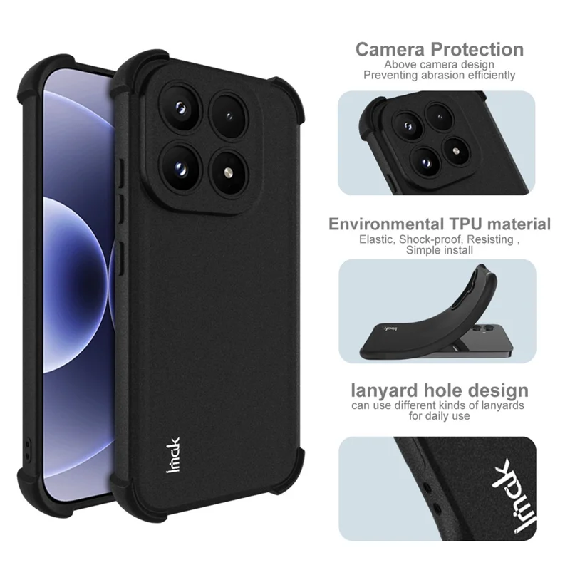 Custodia IMAK per Xiaomi 17 Cover Telefono TPU Protezione Antiurto Airbag - Nero Opaco