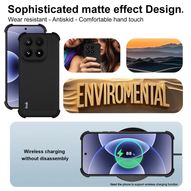 Custodia IMAK per Xiaomi 17 Cover Telefono TPU Protezione Antiurto Airbag - Nero Opaco