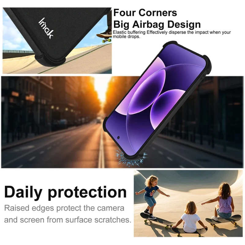 IMAK For Xiaomi 17 Pro Case TPU Phone Cover Airbag Shockproof Protection - Matte Black