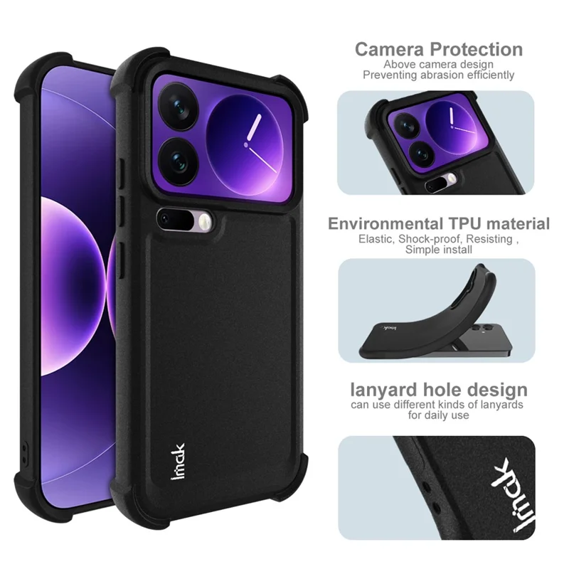 IMAK For Xiaomi 17 Pro Case TPU Phone Cover Airbag Shockproof Protection - Matte Black