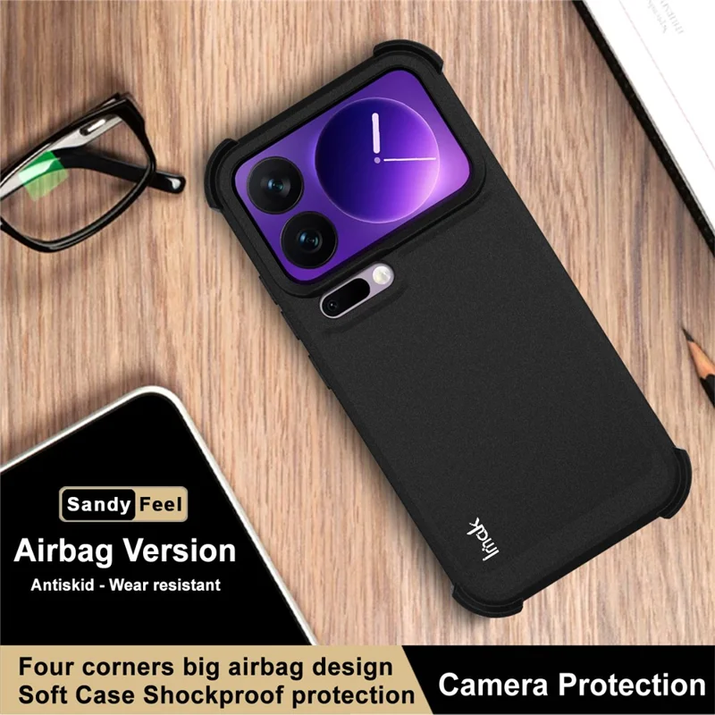 IMAK For Xiaomi 17 Pro Case TPU Phone Cover Airbag Shockproof Protection - Matte Black