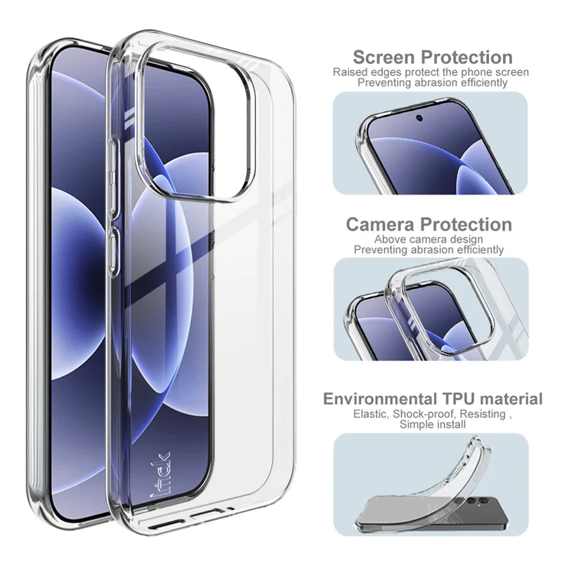 IMAK UX-10 Series For Xiaomi 17 Clear Phone Case Soft TPU Mobile Back Cover