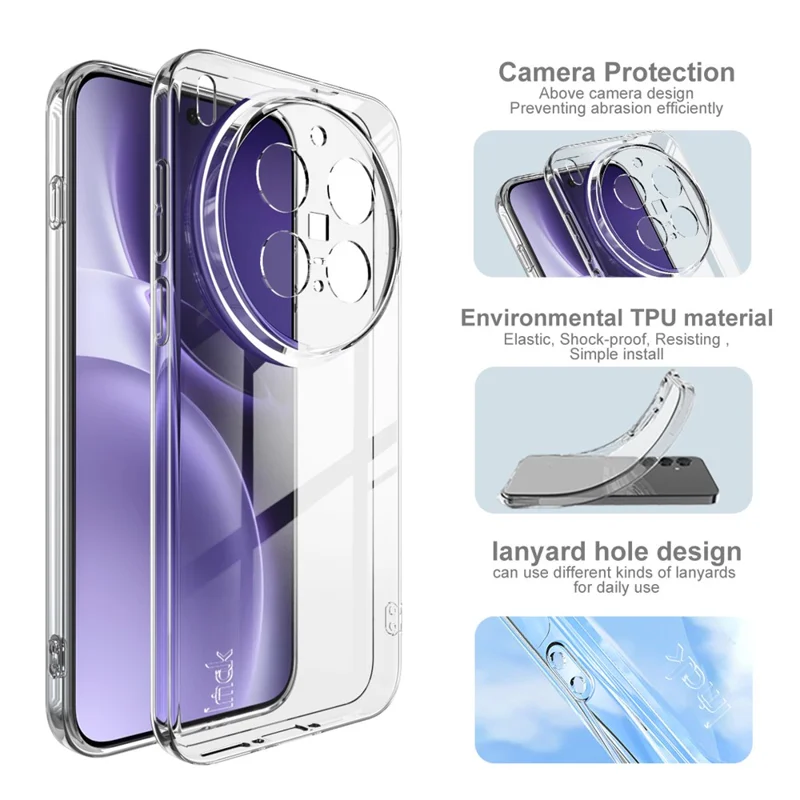 Capa de telefone transparente de TPU da série IMAK UX-5 para o vivo X300 Pro 5G Protective Phone Cover