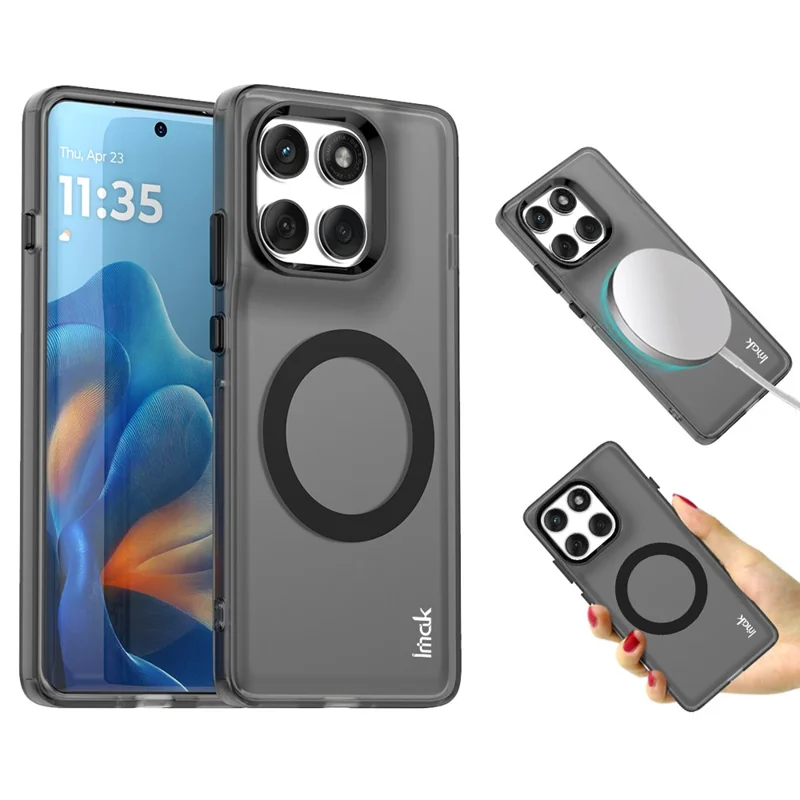 IMAK für Motorola Edge 60 Pro 5G Hülle kompatibel mit MagSafe PC + TPU Schutzhülle für das Handy - Schwarz