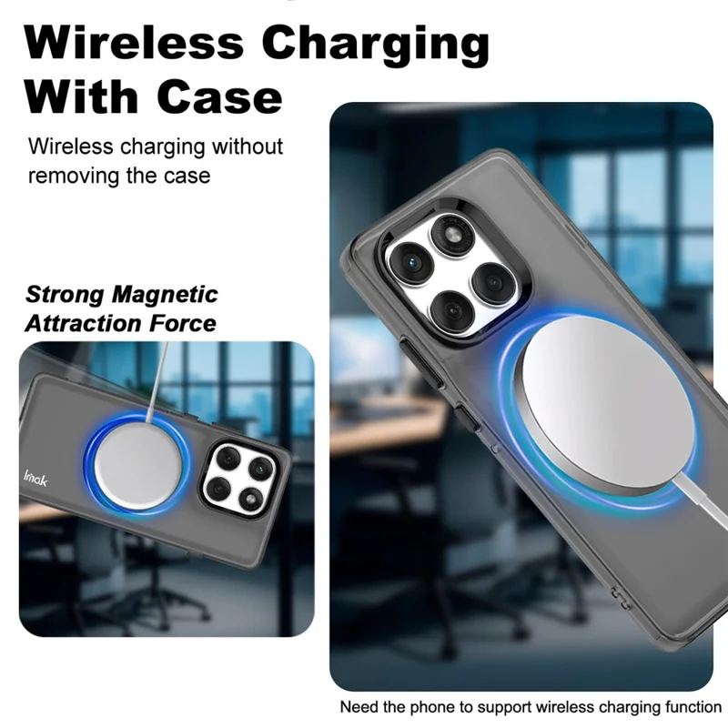 IMAK für Motorola Edge 60 Pro 5G Hülle kompatibel mit MagSafe PC + TPU Schutzhülle für das Handy - Schwarz