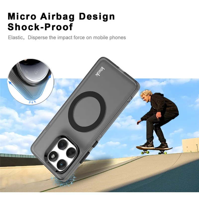 IMAK für Motorola Edge 60 Pro 5G Hülle kompatibel mit MagSafe PC + TPU Schutzhülle für das Handy - Schwarz