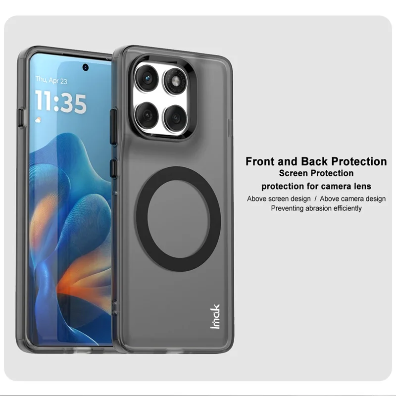 IMAK für Motorola Edge 60 Pro 5G Hülle kompatibel mit MagSafe PC + TPU Schutzhülle für das Handy - Schwarz