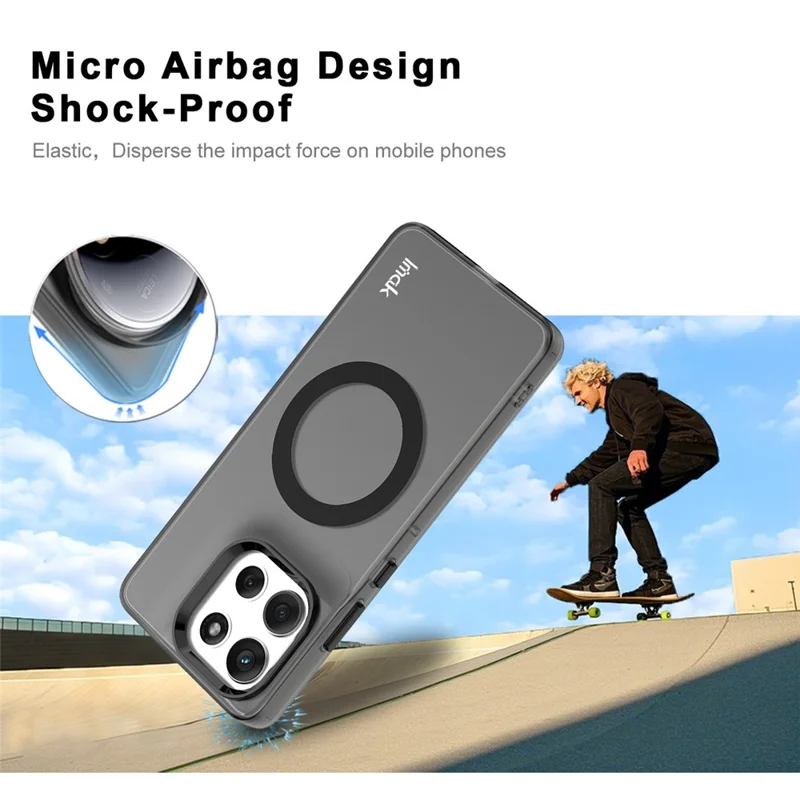 IMAK For Motorola Moto G86 5G Magnetic Case PC + TPU Protective Phone Back Cover - Black