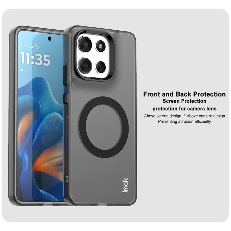 IMAK For Motorola Moto G86 5G Magnetic Case PC + TPU Protective Phone Back Cover - Black