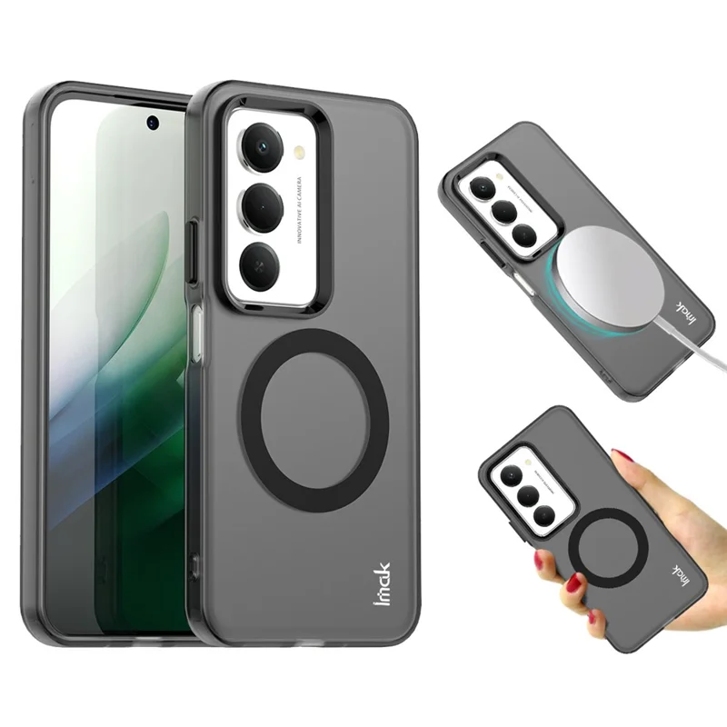 IMAK voor Xiaomi Redmi 15 4G (EU) (171 mm) / Redmi 15 5G (EU) (171 mm) hoes compatibel met MagSafe PC + TPU beschermende telefoon achterkant - Zwart