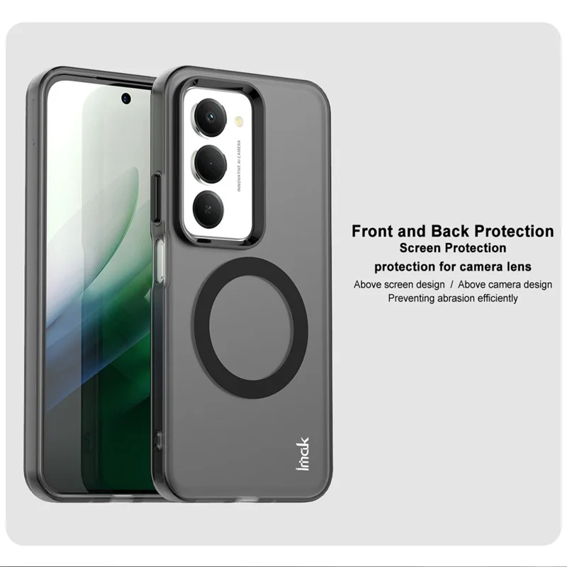 IMAK voor Xiaomi Redmi 15 4G (EU) (171 mm) / Redmi 15 5G (EU) (171 mm) hoes compatibel met MagSafe PC + TPU beschermende telefoon achterkant - Zwart