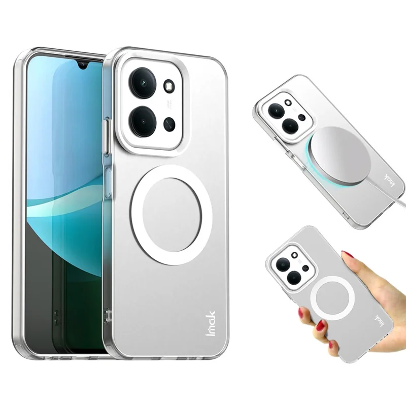 IMAK For Xiaomi Redmi 15C 4G (Global) (171mm) / Poco C85 4G (171mm) Case Magnetic Case PC + TPU Protective Phone Back Cover - White