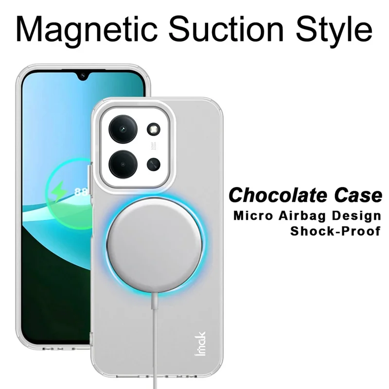 IMAK For Xiaomi Redmi 15C 4G (Global) (171mm) / Poco C85 4G (171mm) Case Magnetic Case PC + TPU Protective Phone Back Cover - White