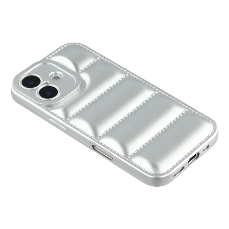 iPhone 17 TPU-Hülle im Daunenjacken-Design, stoßdämpfend, Handyschutzhülle - Silber