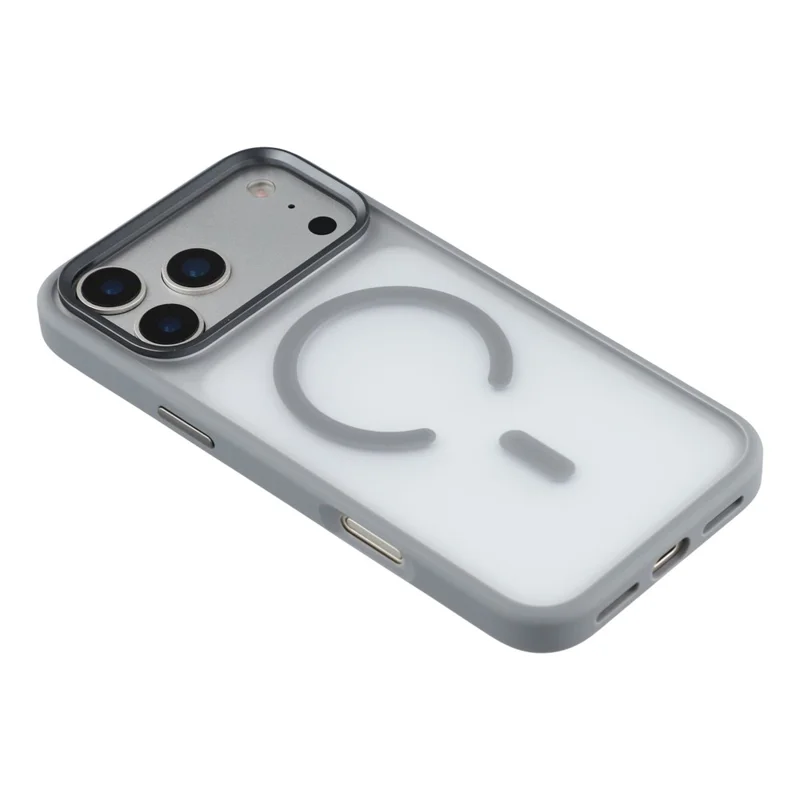 MUTURAL Funda para iPhone 17 Pro Compatible con MagSafe Carcasa de TPU + PC con Marco de Metal para Cámara - Gris Oscuro