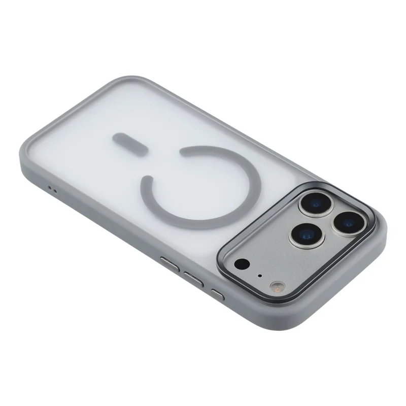 MUTURAL Funda para iPhone 17 Pro Compatible con MagSafe Carcasa de TPU + PC con Marco de Metal para Cámara - Gris Oscuro