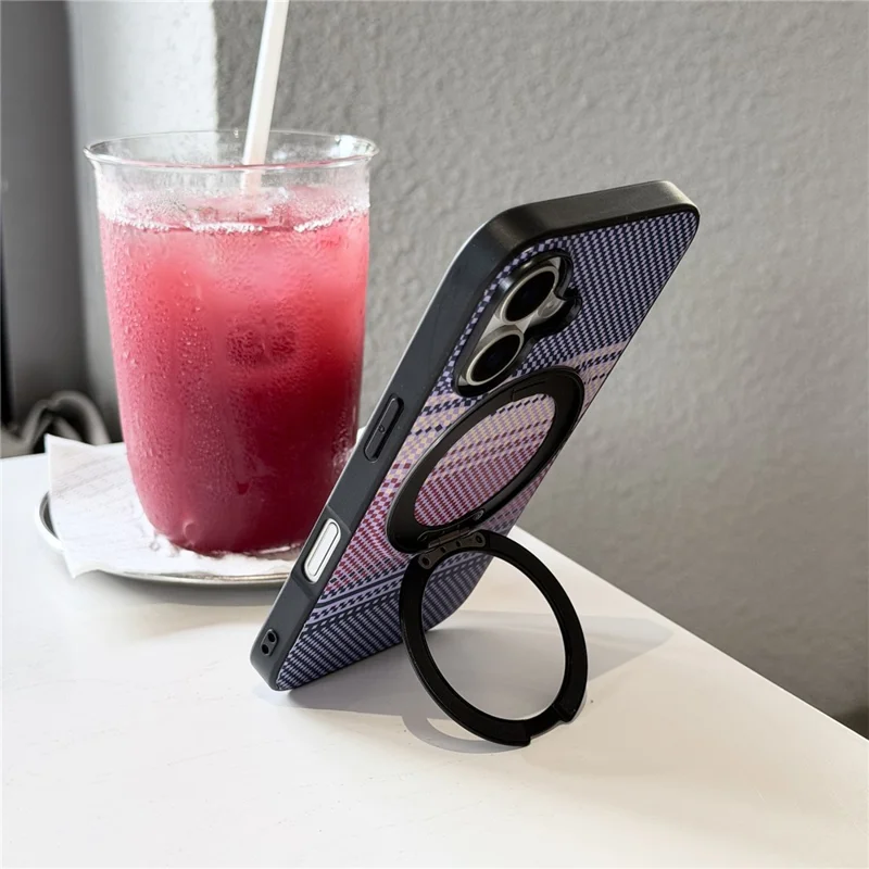 Für iPhone 16 Magnetische Hülle Rotation Ständer PU-Leder + TPU Handyhülle - Grau