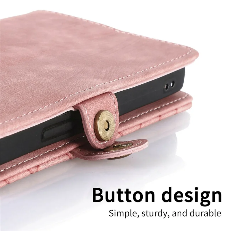 Xiaomi 15T Pro hoesje met ritssluiting portemonnee geometrische lijnen lederen telefoonhoes met handgreep - Roze