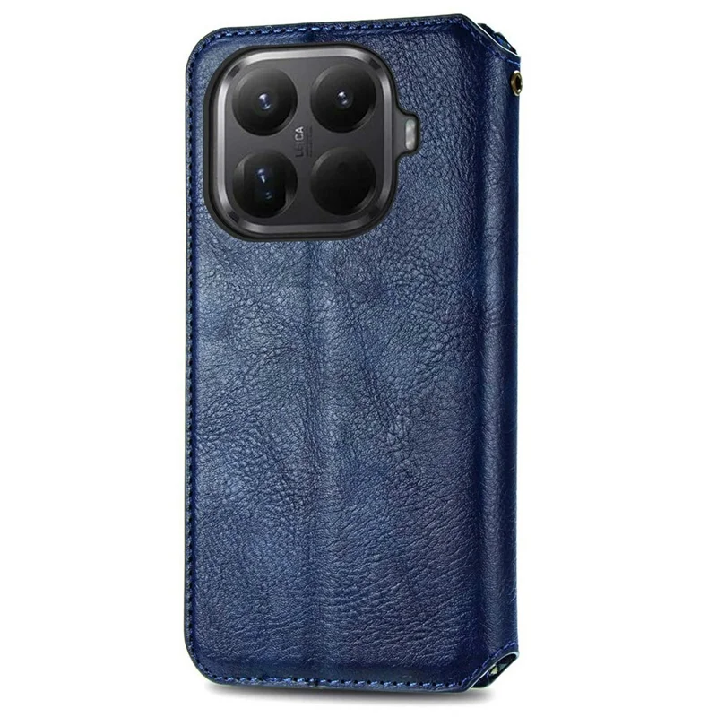 Xiaomi 15T Pro hoesje met ruitpatroon PU-lederen portemonnee hoes - Blauw