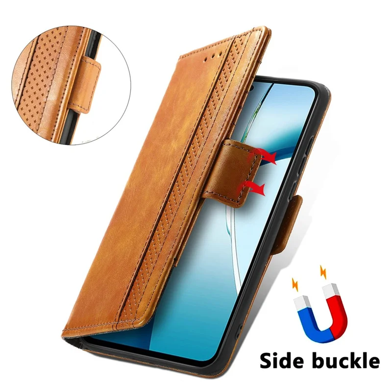 CASENEO For Xiaomi 15T Phone Cases PU Leather Cover Stand with RFID Blocking Wallet - Light Brown
