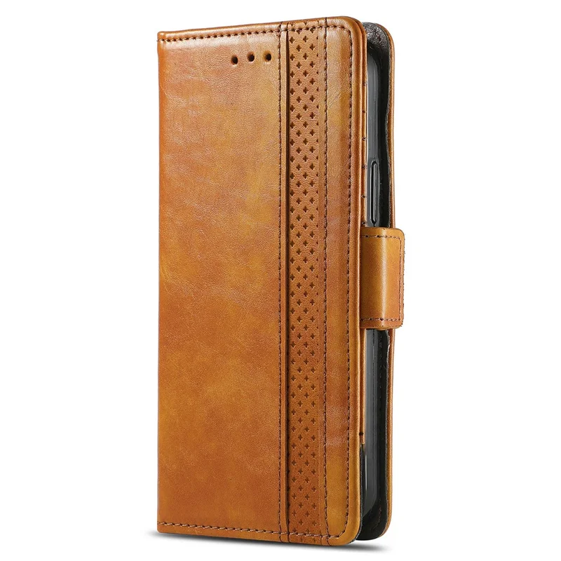 CASENEO For Xiaomi 15T Phone Cases PU Leather Cover Stand with RFID Blocking Wallet - Light Brown