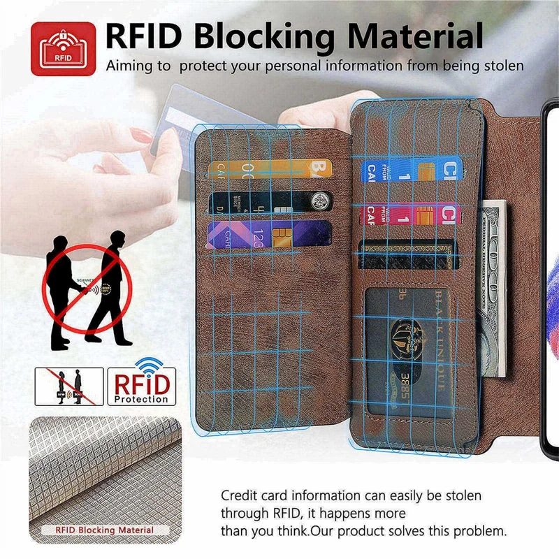 CASENEO MW-02 Phone Case For Xiaomi Redmi 15C 5G (EU) (173mm)  /  15C 4G (EU) (173mm) Detachable Magnetic Leather Flip Cover - Brown