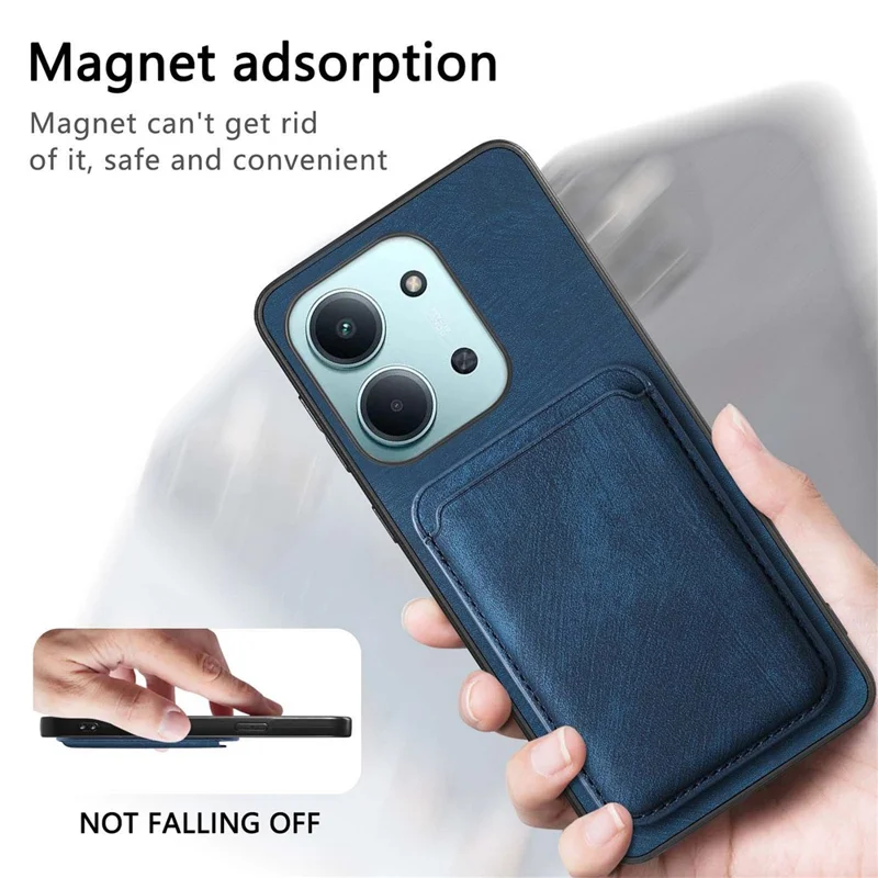 Custodia magnetica per Xiaomi Redmi 15C 5G (EU) (173 mm) / 15C 4G (EU) (173 mm) Retro in pelle + Custodia per telefono TPU con slot per schede staccabile - Marrone