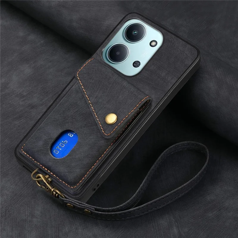 Per Xiaomi Redmi 15C 4G (EU) (173mm) / 15C 5G (EU) (173mm) Custodia con Porta Carte Supporto Custodia in Pelle per Telefono - Nero