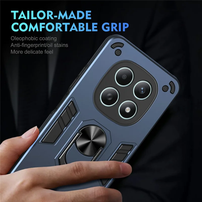 Capa para Xiaomi Redmi Note 15 5G (China) PC + TPU Defesa contra Quedas com Suporte de Anel - Azul