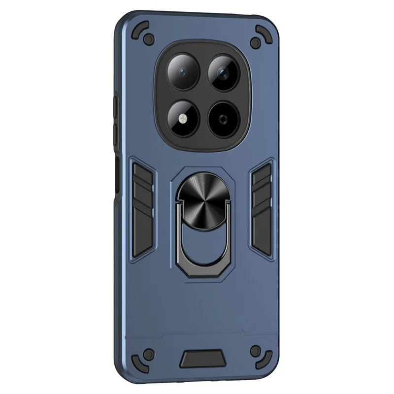 Xiaomi Redmi Note 15 Pro 5G hoesje PC + TPU valbescherming met ringstandaard - Blauw
