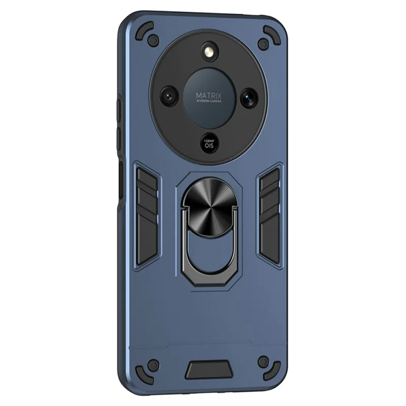 Чехол для телефона For Honor X9d 5G / X70 5G PC + TPU Drop Defend с кольцевой подставкой - синий