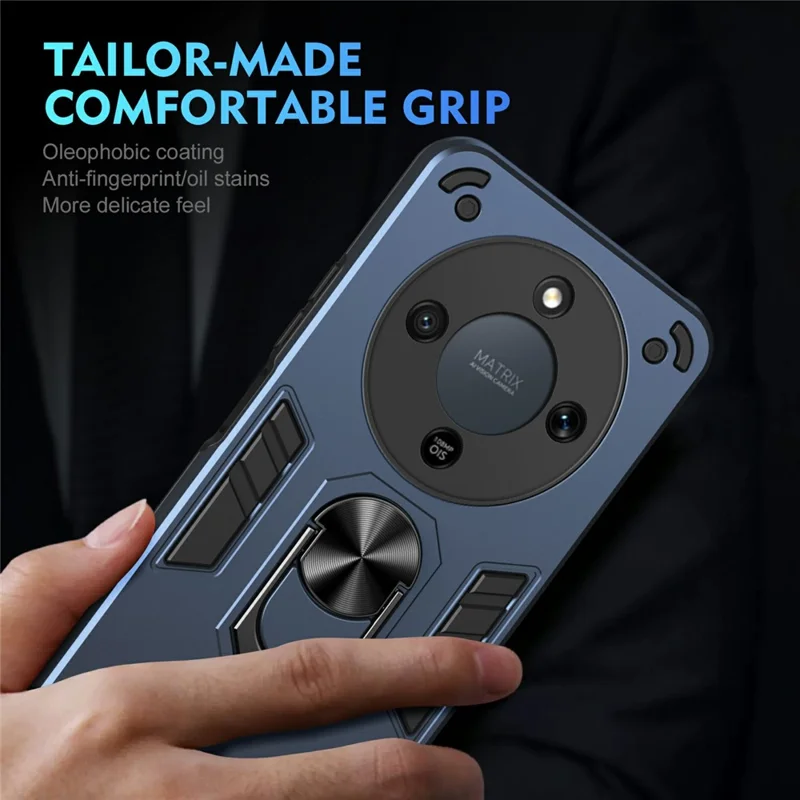 Чехол для телефона For Honor X9d 5G / X70 5G PC + TPU Drop Defend с кольцевой подставкой - синий