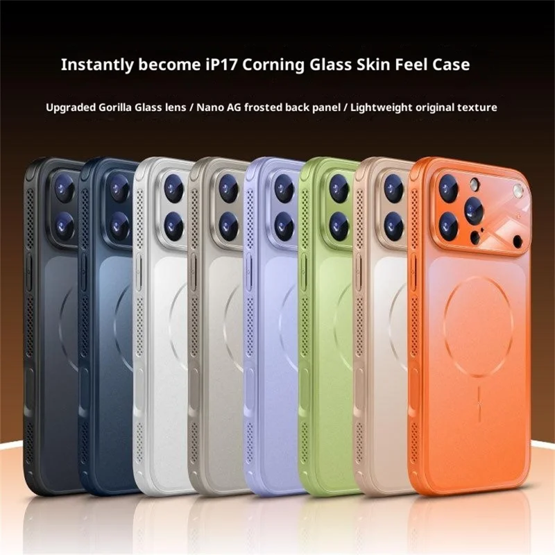 Für iPhone 17 Pro Max Hülle kompatibel mit MagSafe Vollschutz Matte Skin Feel PC + TPU Handyhülle - Lila Violett