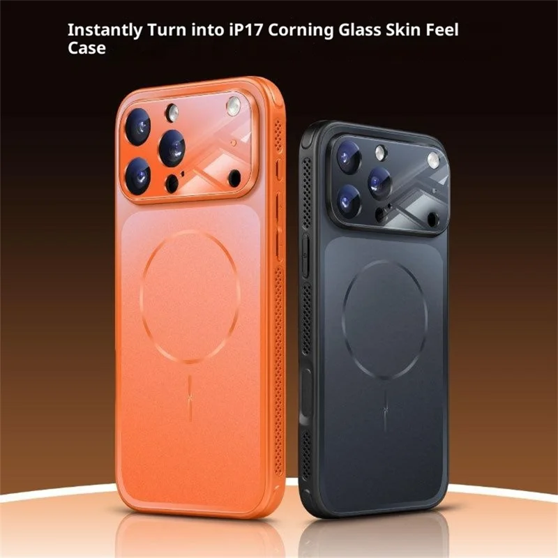 Für iPhone 17 Pro Hülle kompatibel mit MagSafe Vollschutz matte Hautgefühl PC + TPU Handyhülle - Orange