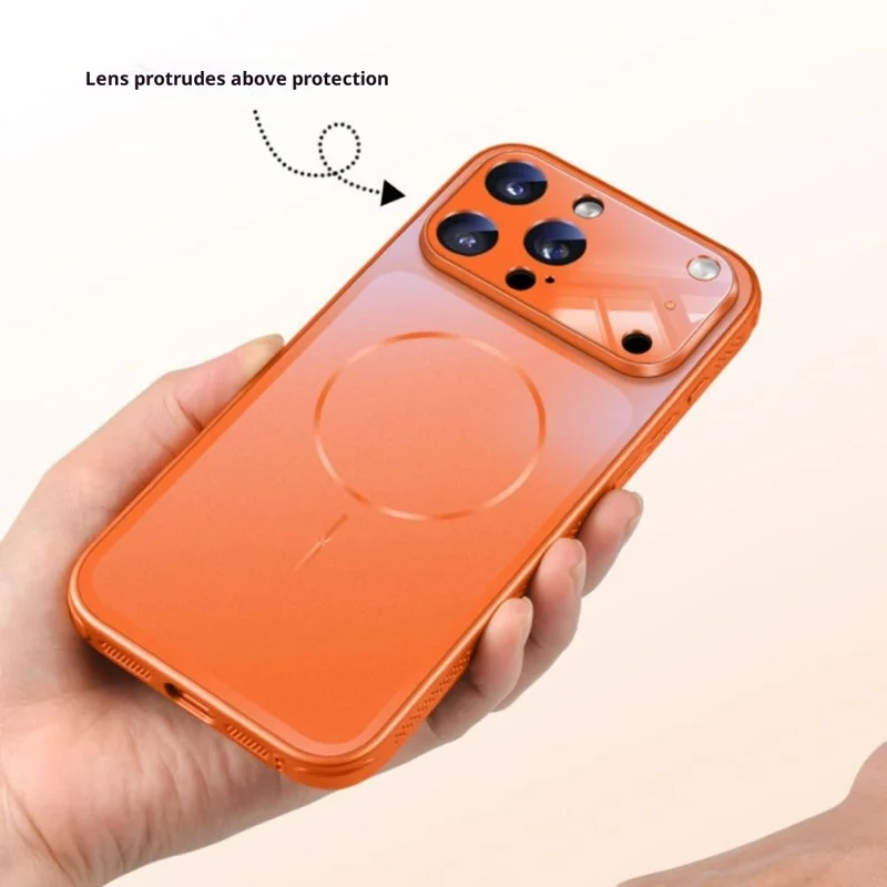 Für iPhone 17 Pro Hülle kompatibel mit MagSafe Vollschutz matte Hautgefühl PC + TPU Handyhülle - Orange