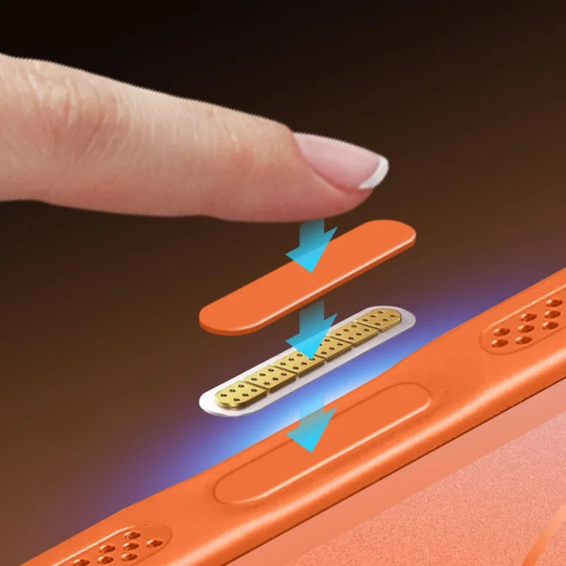 Für iPhone 17 Pro Hülle kompatibel mit MagSafe Vollschutz matte Hautgefühl PC + TPU Handyhülle - Orange