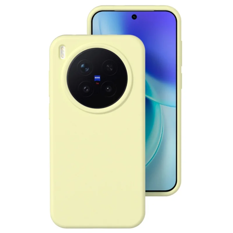 For vivo X300 Pro 5G Liquid Silicone Phone Case Skin-Friendly Shockproof Protective Back Cover - Cream Yellow
