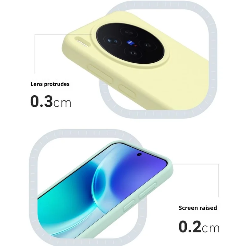 For vivo X300 Pro 5G Liquid Silicone Phone Case Skin-Friendly Shockproof Protective Back Cover - Cream Yellow