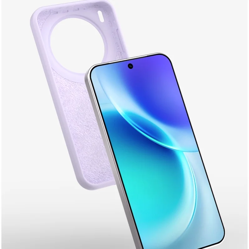 For vivo X300 Pro 5G Liquid Silicone Phone Case Skin-Friendly Shockproof Protective Back Cover - Cream Yellow