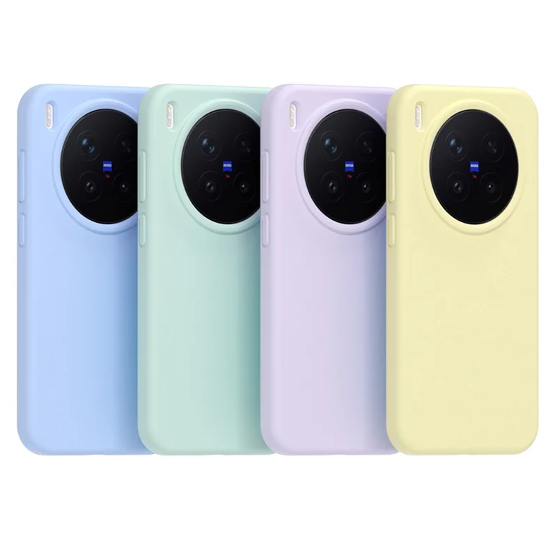 For vivo X300 Pro 5G Liquid Silicone Phone Case Skin-Friendly Shockproof Protective Back Cover - Cream Yellow