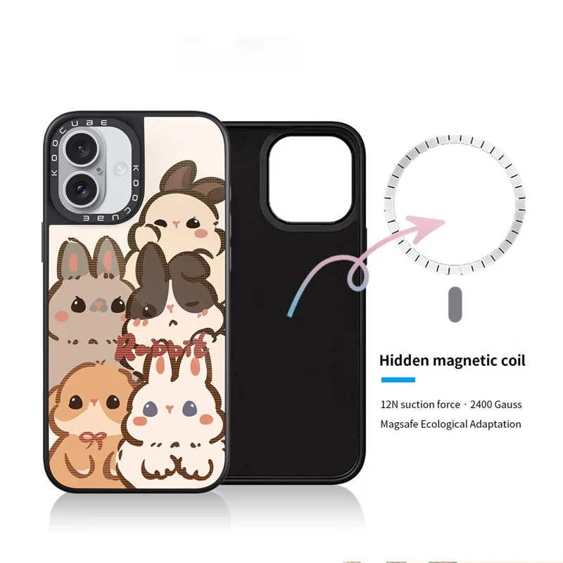 For iPhone 17 Case Compatible with MagSafe Pattern Printing TPU PC High Aluminium-silicon Glass Phone Cover - Style A