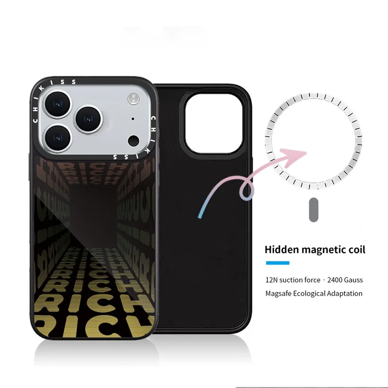 Custodia per iPhone 17 Pro Compatibile con MagSafe Stampa a Motivi TPU PC Vetro in Alluminio-silicio Cover per Cellulare - Stile A